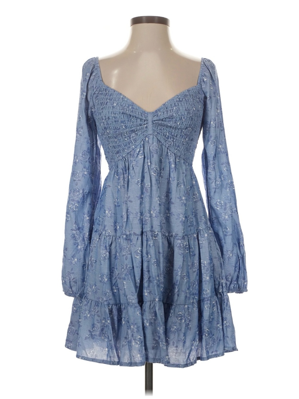 Trixxi Blue Floral Smocked Mini Dress- Size Small (NWT)